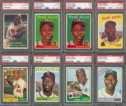 1957-1976 Topps Hank Aaron Graded Collection (16 Different)